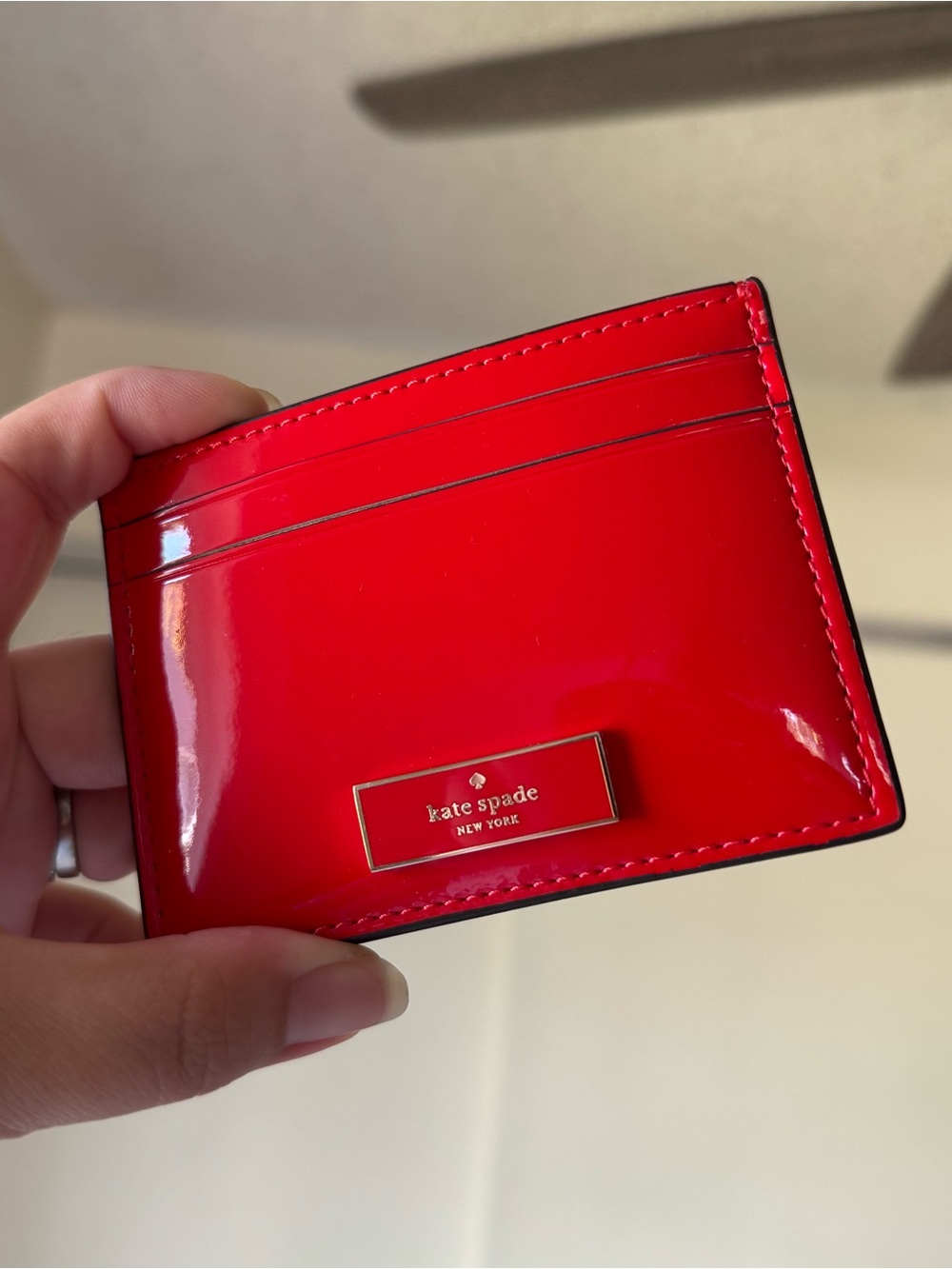 KATE SPADE Red Patent Leather Card Case